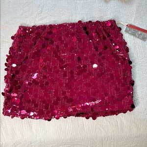 Fuchsia Sequin Mini Skirt